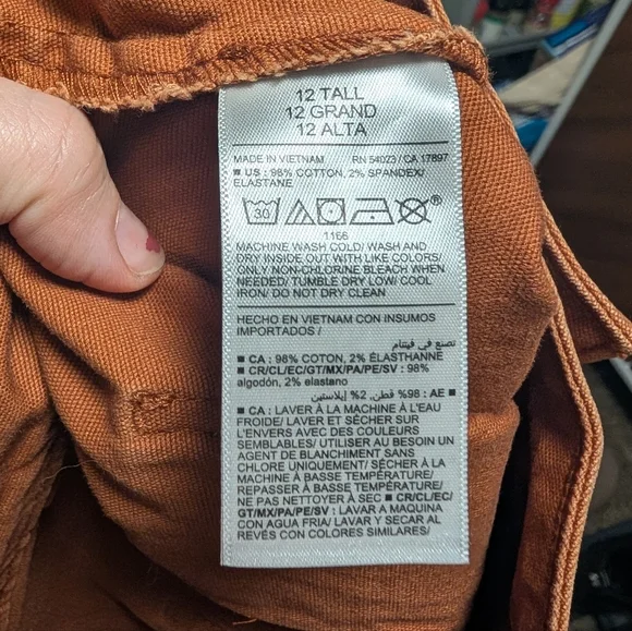 Old Navy 12 Tall High Rise Wide Leg Rust Pants Stretch - Picture 7 of 7